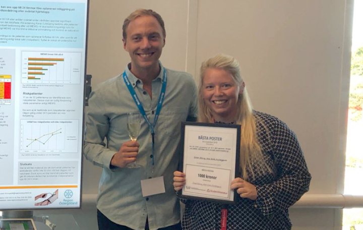 Anna Groth, Simon Elfving och Filip Bergquist tilldelas priset för Bästa Poster 2018.